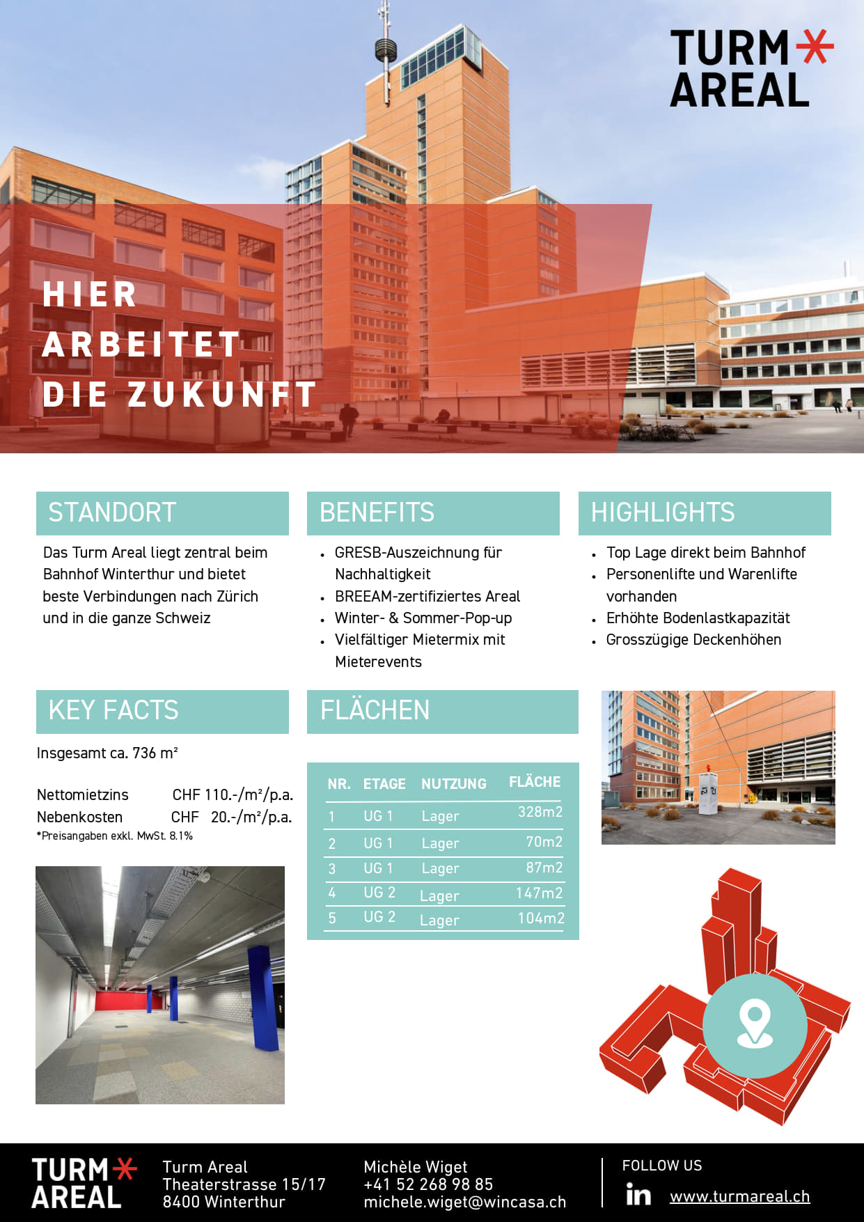 Superfici di magazzino flessibili 80 m²–330 m² in posizione eccellente a Winterthur!, Theaterstrasse, 8400 Winterthur, Zurich, CH