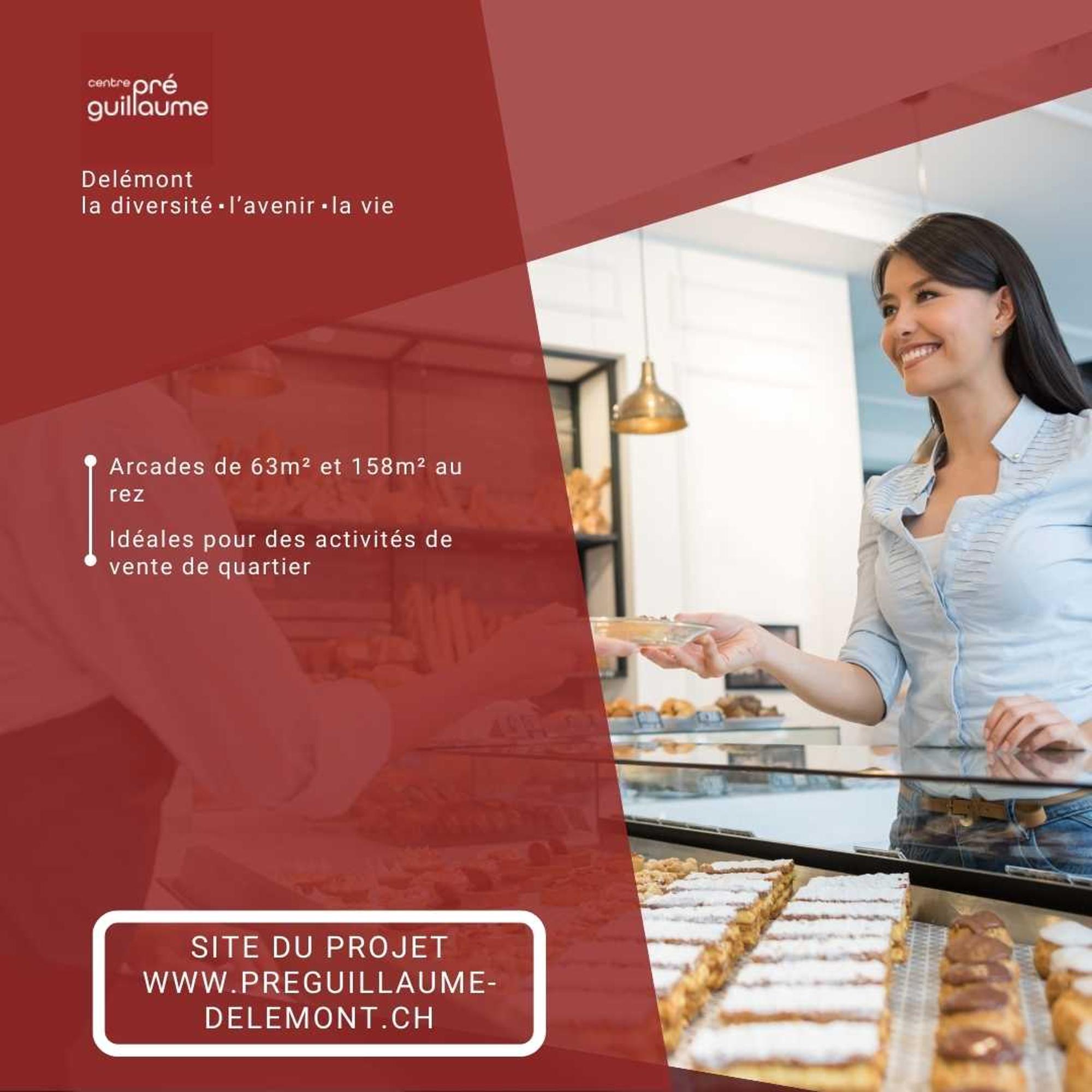 Espace commercial modulable dès 63m2 à 530m2, Rue de l'Avenir, 2800 Delémont, Jura, CH