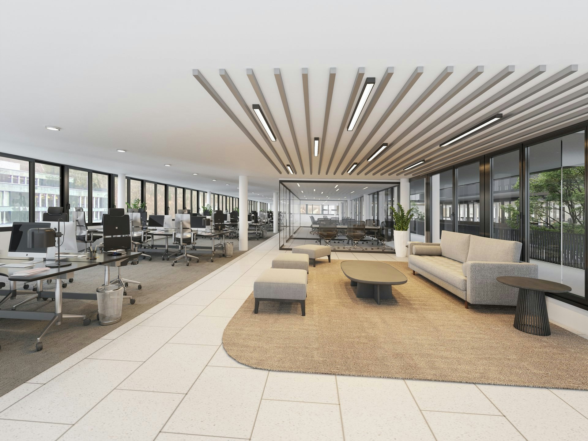Uffici, studi medici o showroom da 150 m2 a 1'120 m2, ma in modo diverso: molto luminosi e con fascino da patio, Täfernstrasse, 5405 Baden-Dättwil, Aargau, CH