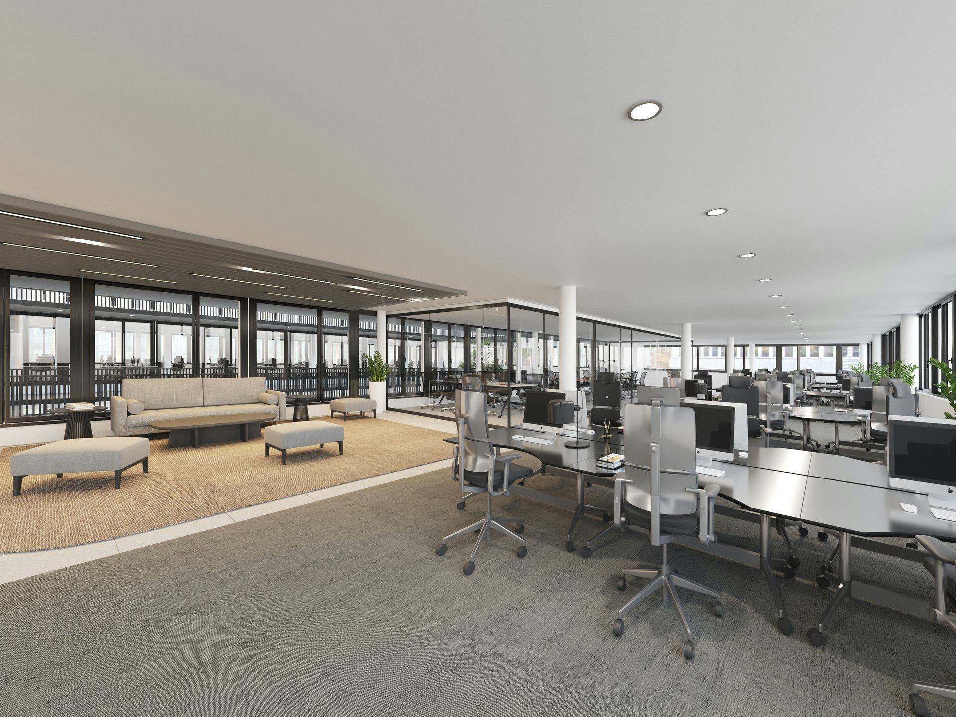 Offices, medical practice or showroom from 150 m2 to 1'120 m2 — a different concept: light-filled with patio flair, Täfernstrasse, 5405 Baden-Dättwil, Aargau, CH