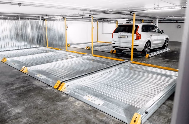 Sliding parking spaces for rent