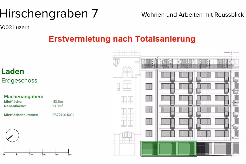 Votre nouveau local commercial / cabinet avec vue sur la Reuss et la vieille ville, Hirschengraben, 6003 Luzern, LU, CH